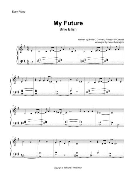 My Future Billie Eilish Easy Piano Sheet Music