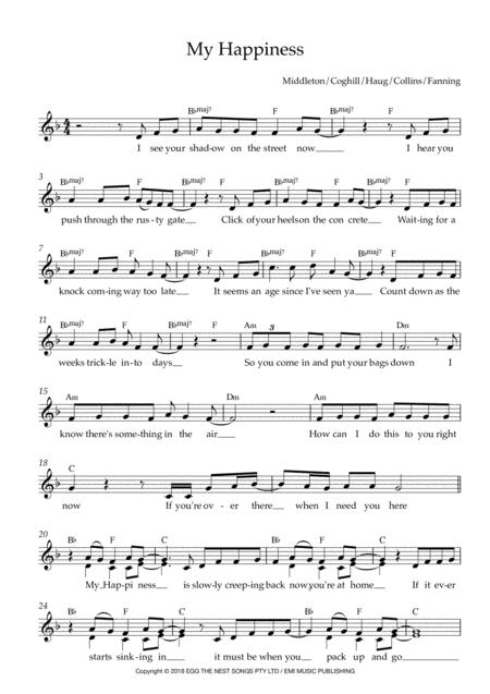 My Happiness Lead Sheet For Singalongs Sheet Music