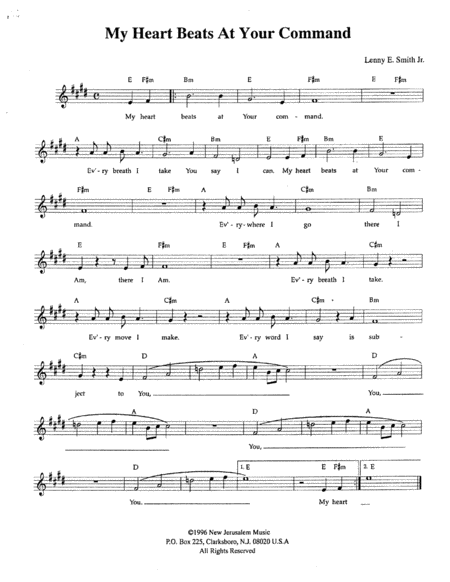 My Heart Beats At Your Command Sheet Music