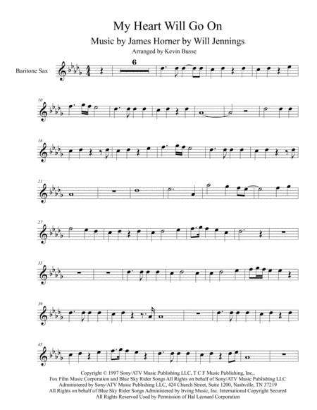 My Heart Will Go On Love Theme From Titanic Bari Sheet Music