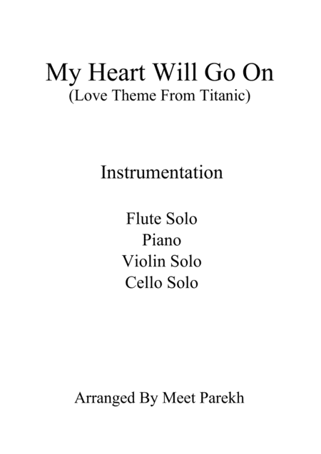 My Heart Will Go On Love Theme From Titanic For Chamber Orchestra Sheet Music