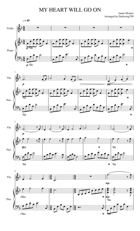 My Heart Will Go On Love Themes From Titanic Sheet Music