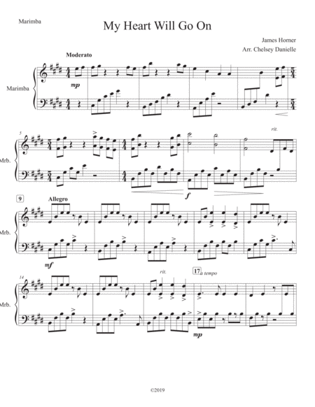 My Heart Will Go On Marimba Solo Sheet Music