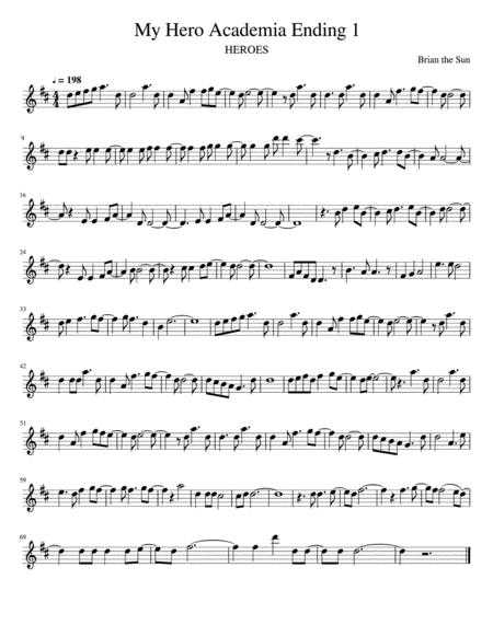 Free Sheet Music My Hero Academia Ending 1