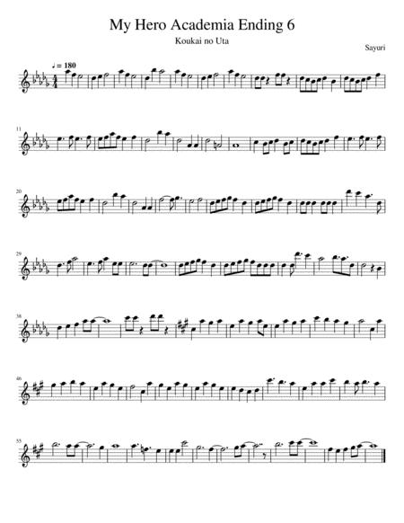 Free Sheet Music My Hero Academia Ending 6