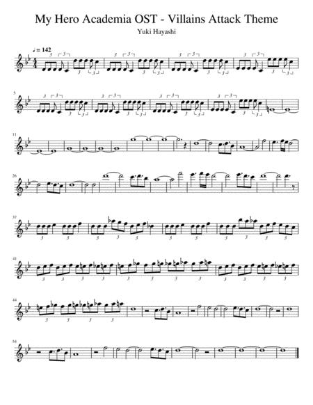 My Hero Academia Ost Villains Attack Theme Sheet Music