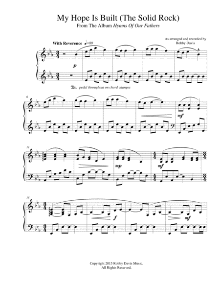 My Hope Is Built The Solid Rock Sheet Music