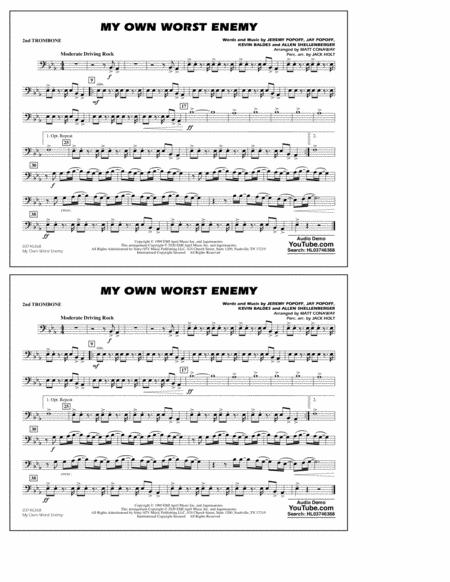 My Own Worst Enemy Arr Matt Conaway 2nd Trombone Sheet Music