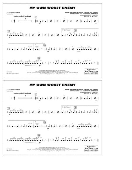 My Own Worst Enemy Arr Matt Conaway Aux Percussion Sheet Music