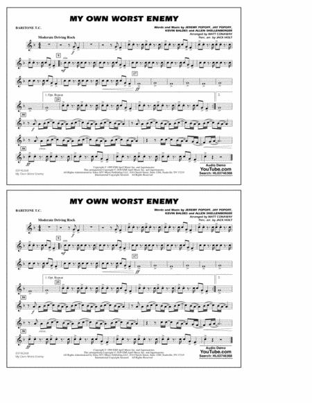 My Own Worst Enemy Arr Matt Conaway Baritonet C Sheet Music