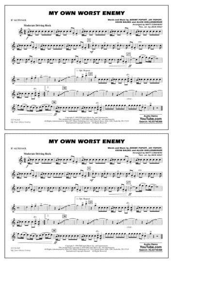 My Own Worst Enemy Arr Matt Conaway Eb Alto Sax Sheet Music