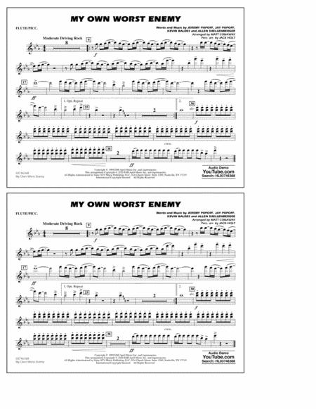 My Own Worst Enemy Arr Matt Conaway Flute Piccolo Sheet Music