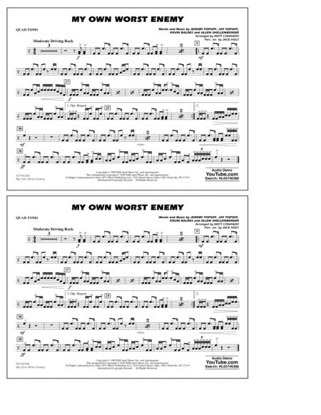 My Own Worst Enemy Arr Matt Conaway Quad Toms Sheet Music