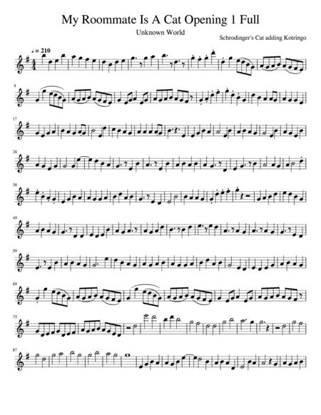 Free Sheet Music My Roommate Is A Cat Opening 1 Full