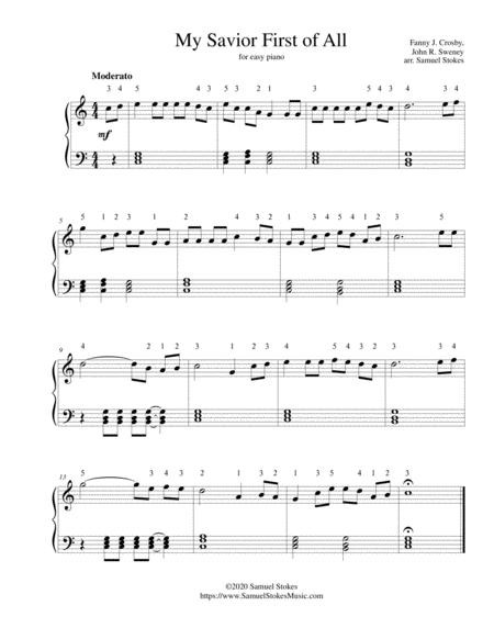 Free Sheet Music My Savior First Of All For Easy Piano