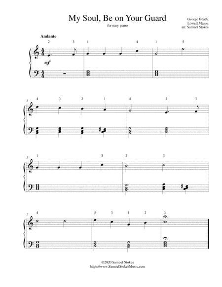 Free Sheet Music My Soul Be On Your Guard For Easy Piano