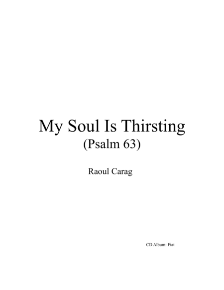 My Soul Is Thirsting Psalm 63 Sheet Music