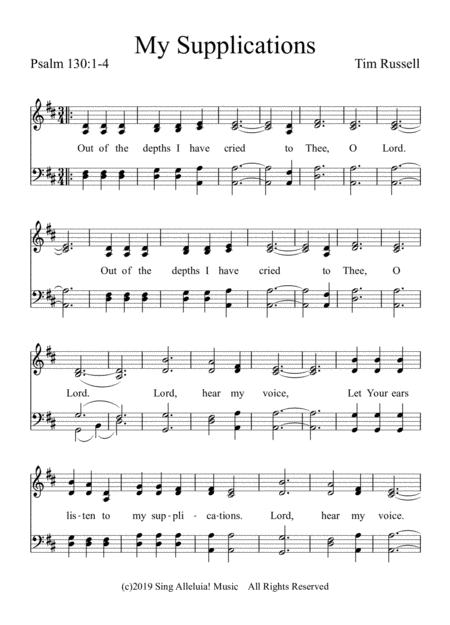 Free Sheet Music My Supplications