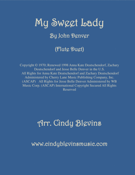My Sweet Lady For Flute Duet Sheet Music
