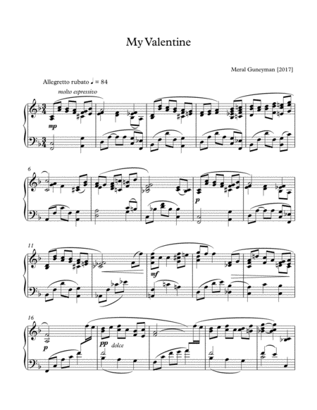 Free Sheet Music My Valentine