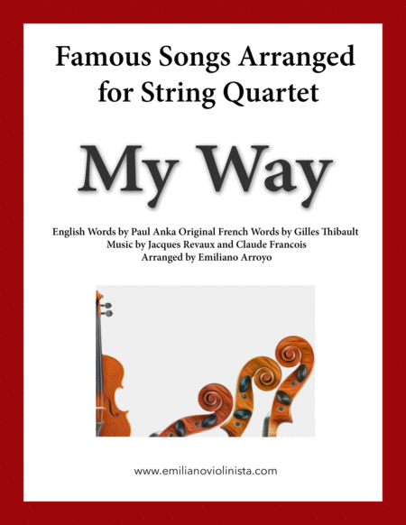 My Way By Paul Anka For String Quartet Sheet Music