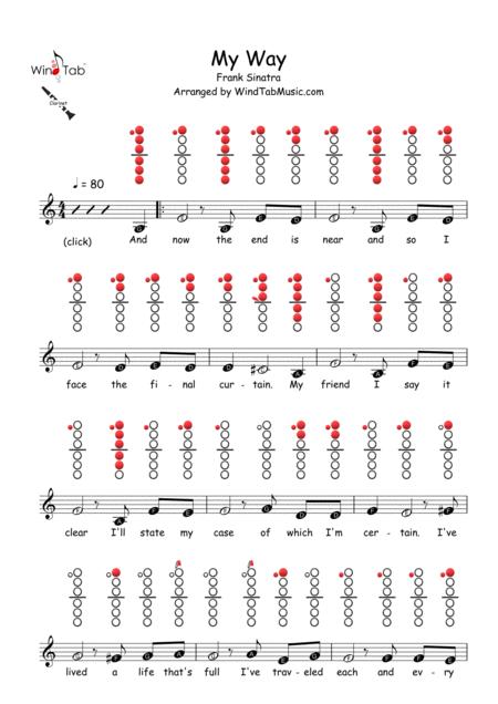 My Way Clarinet Sheet Music Tab Sheet Music