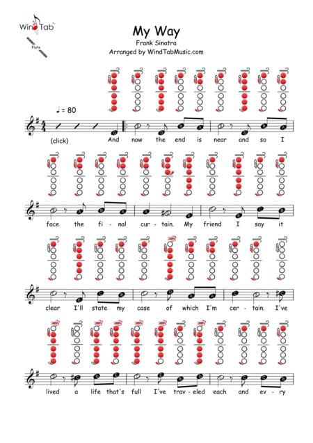 Free Sheet Music My Way Flute Sheet Music Tab