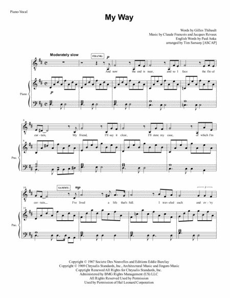 My Way Sheet Music