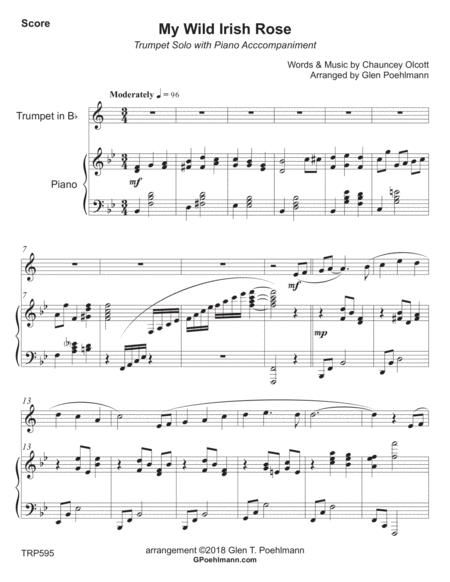 My Wild Irish Rose Trumpet Solo With Piano Accompaniment Sheet Music