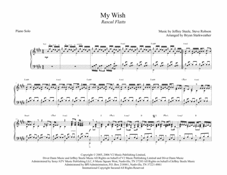 Free Sheet Music My Wish