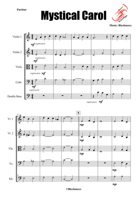 Free Sheet Music Mystical Carol For Strings