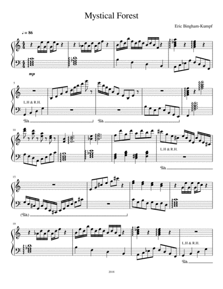 Free Sheet Music Mystical Forest