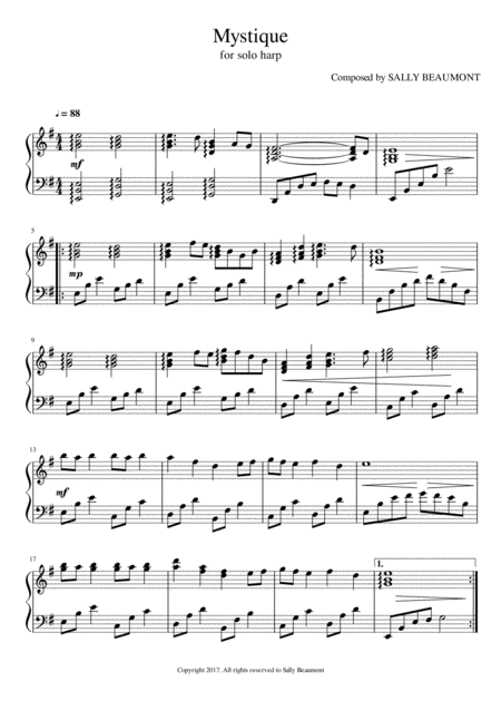 Mystique Harp Solo Sheet Music