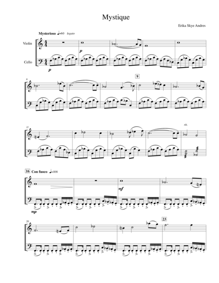 Free Sheet Music Mystique