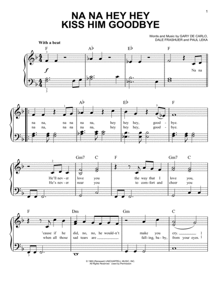 Na Na Hey Hey Kiss Him Goodbye Sheet Music