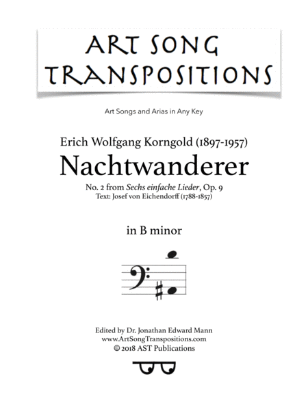Free Sheet Music Nachtwanderer Op 9 No 2 B Minor Bass Clef