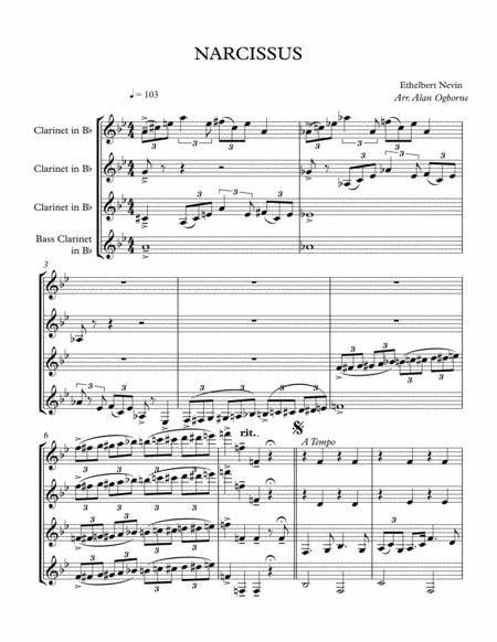 Free Sheet Music Narcissus