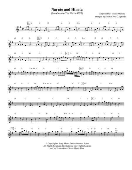 Free Sheet Music Naruto And Hinata