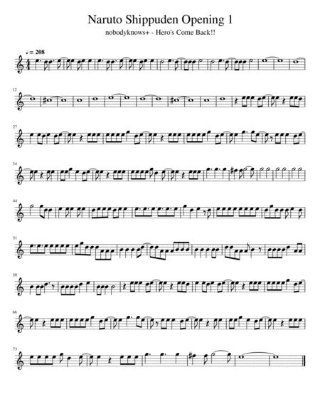 Naruto Shippuden Opening 1 Sheet Music