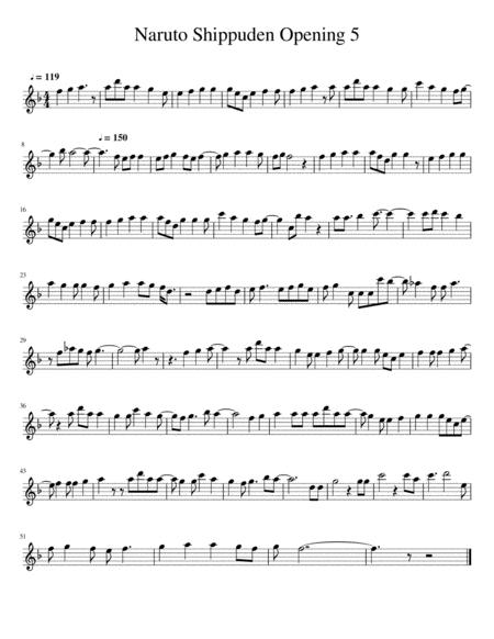 Free Sheet Music Naruto Shippuden Opening 5