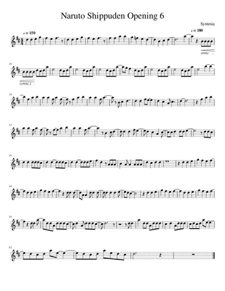 Naruto Shippuden Opening 6 Sheet Music