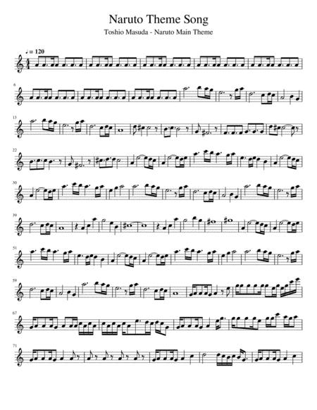 Free Sheet Music Naruto Theme Song