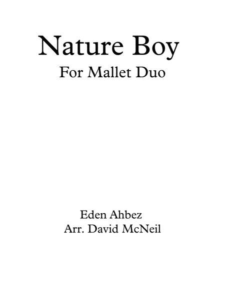 Nature Boy For Mallet Duo Sheet Music