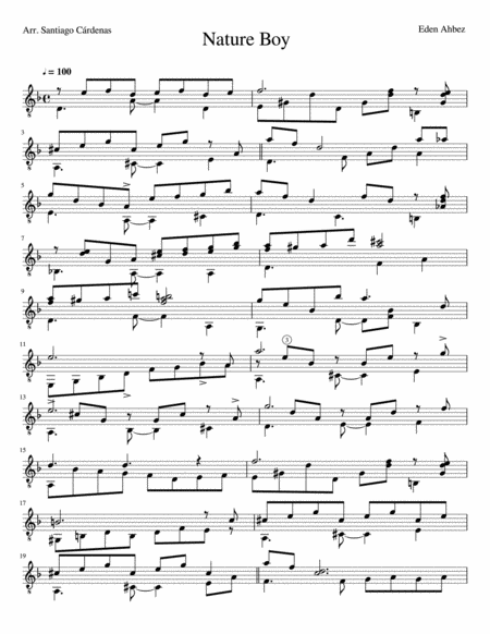 Nature Boy Habanera Sheet Music