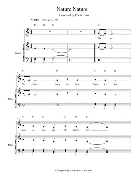 Nature Nature Kids Song Solo And Piano Sheet Music