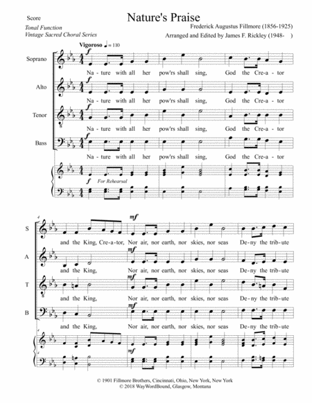 Free Sheet Music Natures Praise