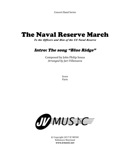 Naval Reserve March For Concert Band By Sousa Sheet Music