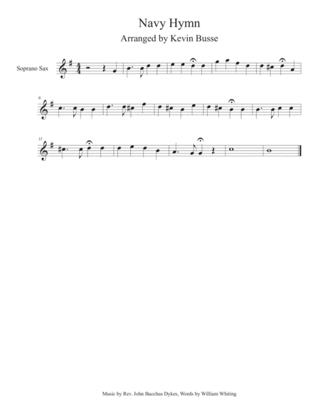 Navy Hymn Soprano Sax Sheet Music