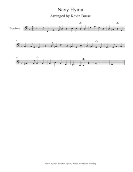 Free Sheet Music Navy Hymn Trombone