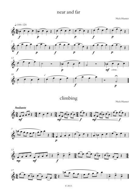 Free Sheet Music Near And Far Climbing Melancholy And Windchimes